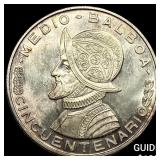 1953 Panama Silver Half Balboa UNCIRCULATED