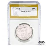 1942 Walking Liberty Half Dollar PGA MS66