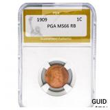 1909 Wheat Cent PGA MS66 RB