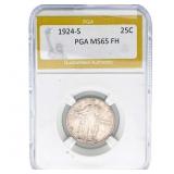 1924-S Standing Liberty Quarter PGA MS65 FH