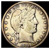 1894-S Silver Barber Half Dollar NEARLY UNCIRCULAT