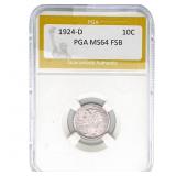 1924-D Mercury Silver Dime PGA MS64 FSB