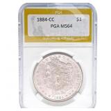1884-CC Morgan Silver Dollar PGA MS64