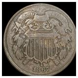 1867 Two-Cent Piece LIGHTLY CIRCULATED