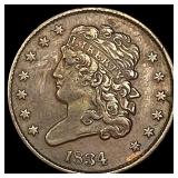 1834 Copper Half Cent CLOSELY UNCIRCULATED