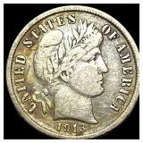 1913-S Silver Barber Dime LIGHTLY CIRCULATED