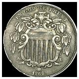 1866 Shield Nickel NEARLY UNCIRCULATED