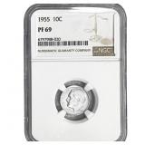 1955 Roosevelt Dime NGC PF69