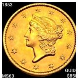 1853 Rare Gold Dollar CHOICE BU