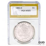 1885-O Morgan Silver Dollar PGA MS65