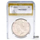 1923 Silver Peace Dollar PGA MS65