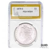 1878-S Morgan Silver Dollar PGA MS64