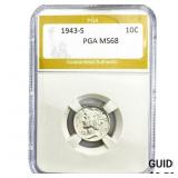 1943-S Mercury Silver Dime PGA MS68
