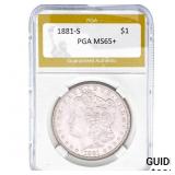 1881-S Morgan Silver Dollar PGA MS65+