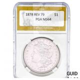 1878 REV 79 Morgan Silver Dollar PGA MS64