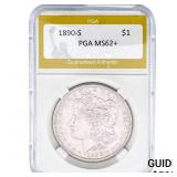 1890-S Morgan Silver Dollar PGA MS62+