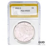 1922-S Silver Peace Dollar PGA MS65