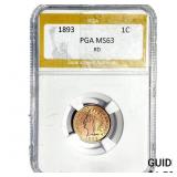 1893 Indian Head Cent PGA MS63 Red