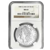 1880-CC Rev. 1878 Morgan Silver Dollar NGC MS63