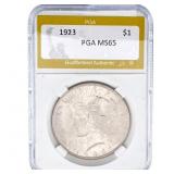 1923 Silver Peace Dollar PGA MS65