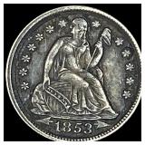 1853 Arrows Seated Liberty Dime CLOSELY UNCIRCULAT