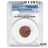 1910-S Wheat Cent PCGS MS63 RB