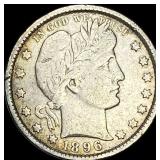 1896-O Silver Barber Quarter LIGHTLY CIRCULATED