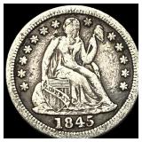 1845 Seated Liberty Dime ABOUT UNCIRCULATED