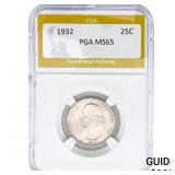 1932 Washington Silver Quarter PGA MS65