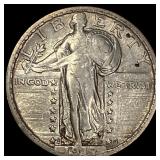 1917-S Silver Standing Liberty Quarter NEARLY UNCI