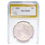 1923 Silver Peace Dollar PGA MS68