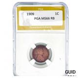 1909 Wheat Cent PGA MS66 RB