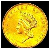 1854 Gold $1 Indian Head Type 2 CLOSELY UNCIRCULAT