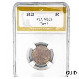 1913 Buffalo Nickel PGA MS65 Type 2