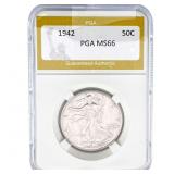 1942 Walking Liberty Half Dollar PGA MS66