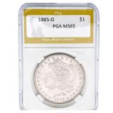 1885-O Morgan Silver Dollar PGA MS65
