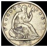 1858-O Silver Half Dollar NEARLY UNCIRCULATED