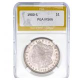 1900-S Morgan Silver Dollar PGA MS66