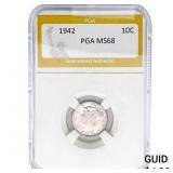 1942 Mercury Silver Dime PGA MS68