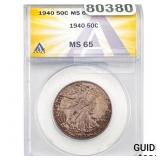 1940 Walking Liberty Half Dollar ANACS MS65