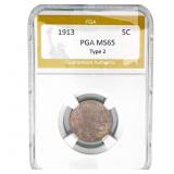 1913 Buffalo Nickel PGA MS65 Type 2