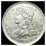 1839 Silver Half Dollar (Capped Bust) CLOSELY UNCI