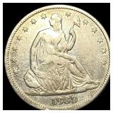 1869 Seated Liberty Half Dollar ABOUT UNCIRCULATED