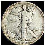 1921-S Silver Walking Liberty Half Dollar NICELY C