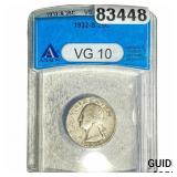 1932-S Washington Silver Quarter ANACS VG10
