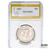 1947 Walking Liberty Half Dollar PGA MS66