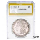 1921-D Morgan Silver Dollar PGA MS64
