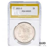 1921-S Morgan Silver Dollar PGA MS65
