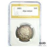 1901 Barber Half Dollar PGA MS64