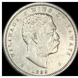 1883 Hawaii Silver 1/2 Dollar NEARLY UNCIRCULATED